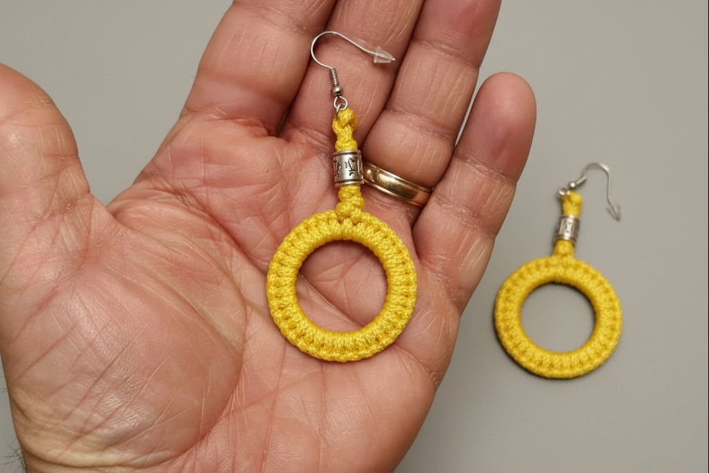 Orecchini Rotondi Micro Paracord - Diametro 2 cm