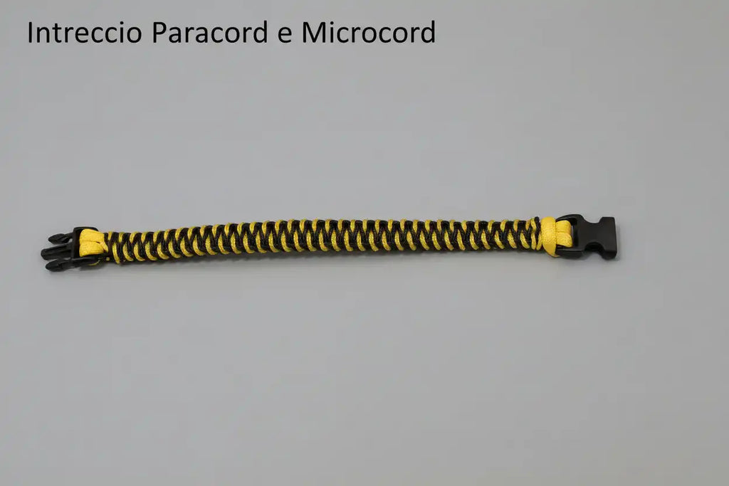 Bracciale in Paracord e Microcord nero e giallo