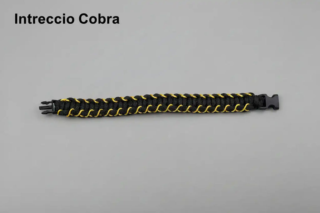 Bracciale Cobra in Paracord nero e giallo ispirato a Brooklyn Fitboxing