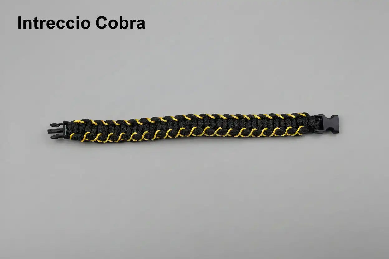 Bracciale Cobra in Paracord nero e giallo ispirato a Brooklyn Fitboxing