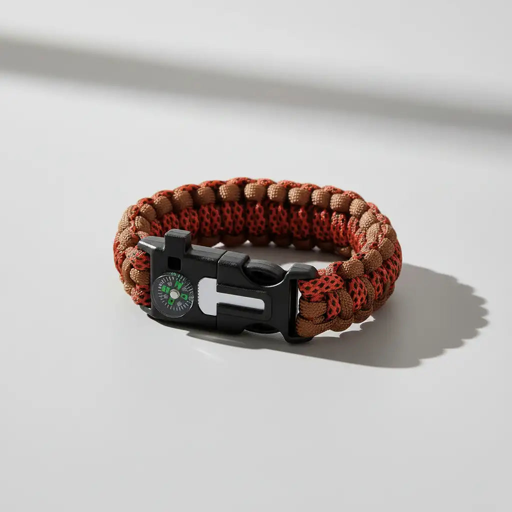 Bracciale Cobra Weave bicolor marrone e beige con fibbia multifunzione
