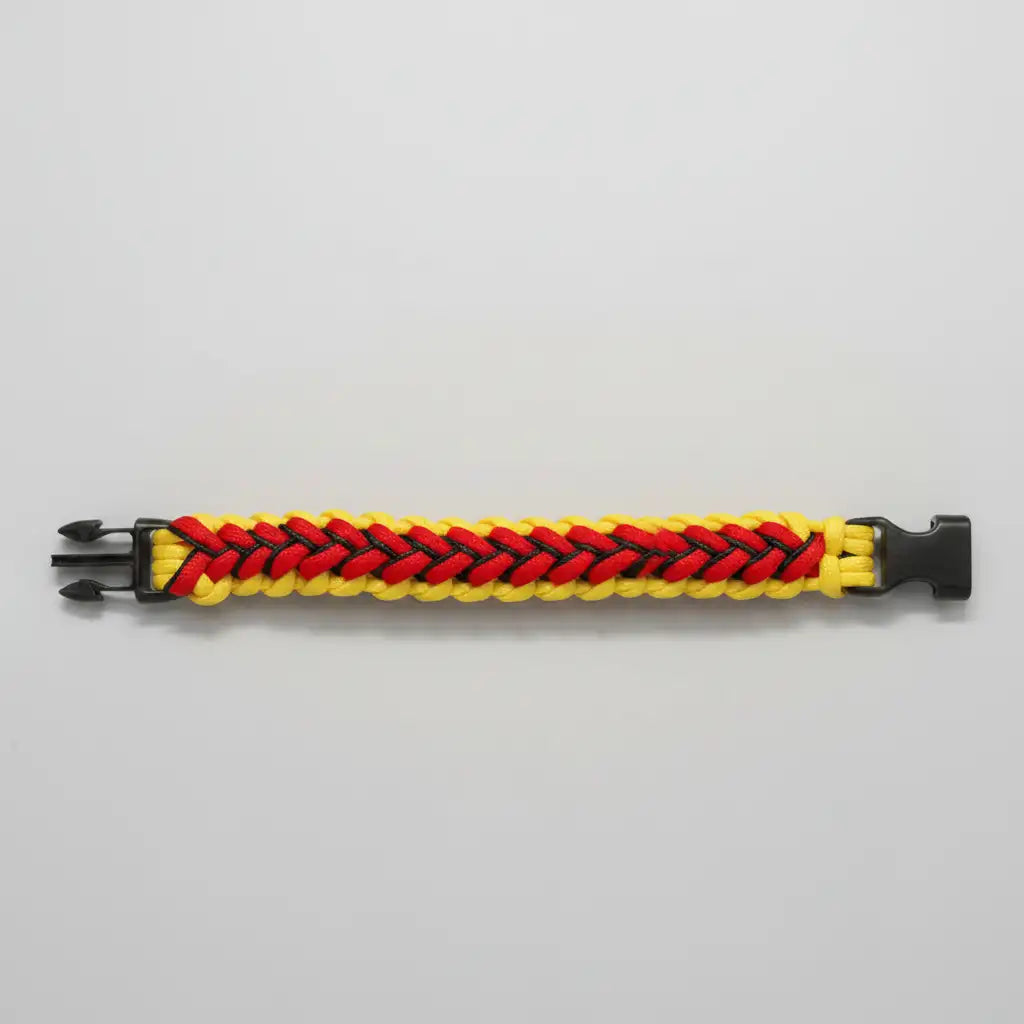 Bracciale Widowmaker in Paracord rosso giallo e nero ispirazione Ferrari