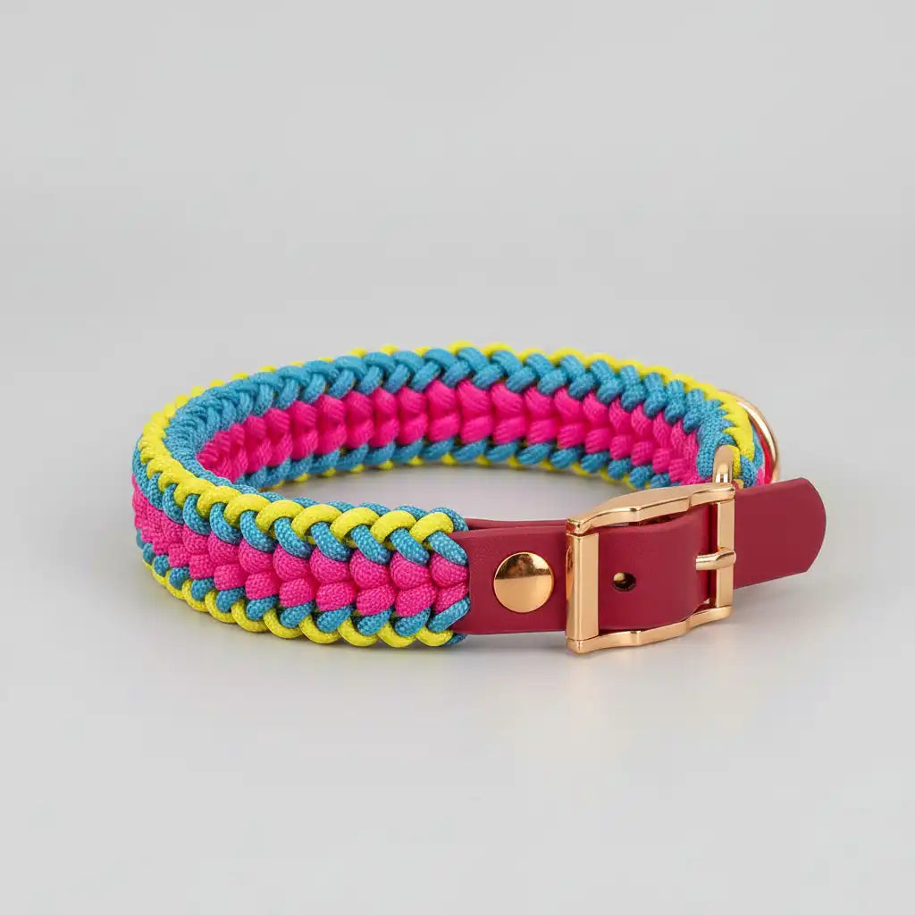 Collare Cane Paracord e BioThane | Regolabile e Fatto a Mano
