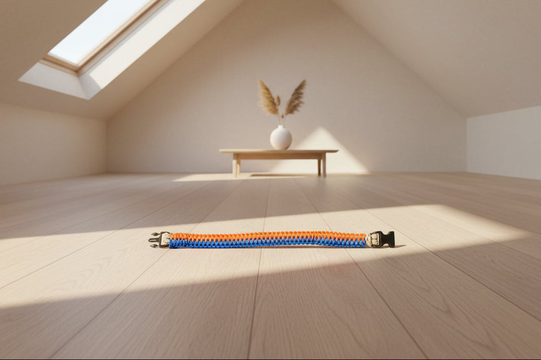 Bracciale Paracord Microcord Bicolor Desert Camo Viola Orange Neon