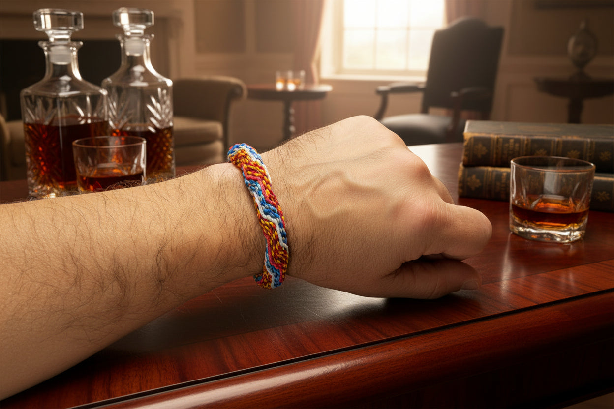 Bracciale rotondo Con 7 Fili In Microcord Di Vari Colori Con Chiusura Regolabile