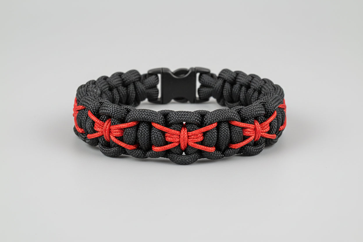 Bracciale Paracord Nero e Rosso Miles Morales - Bambini e Adulti
