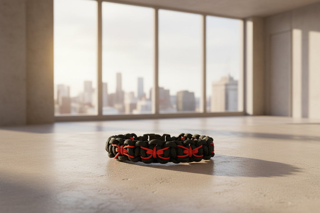 Bracciale Paracord Nero e Rosso Miles Morales - Bambini e Adulti