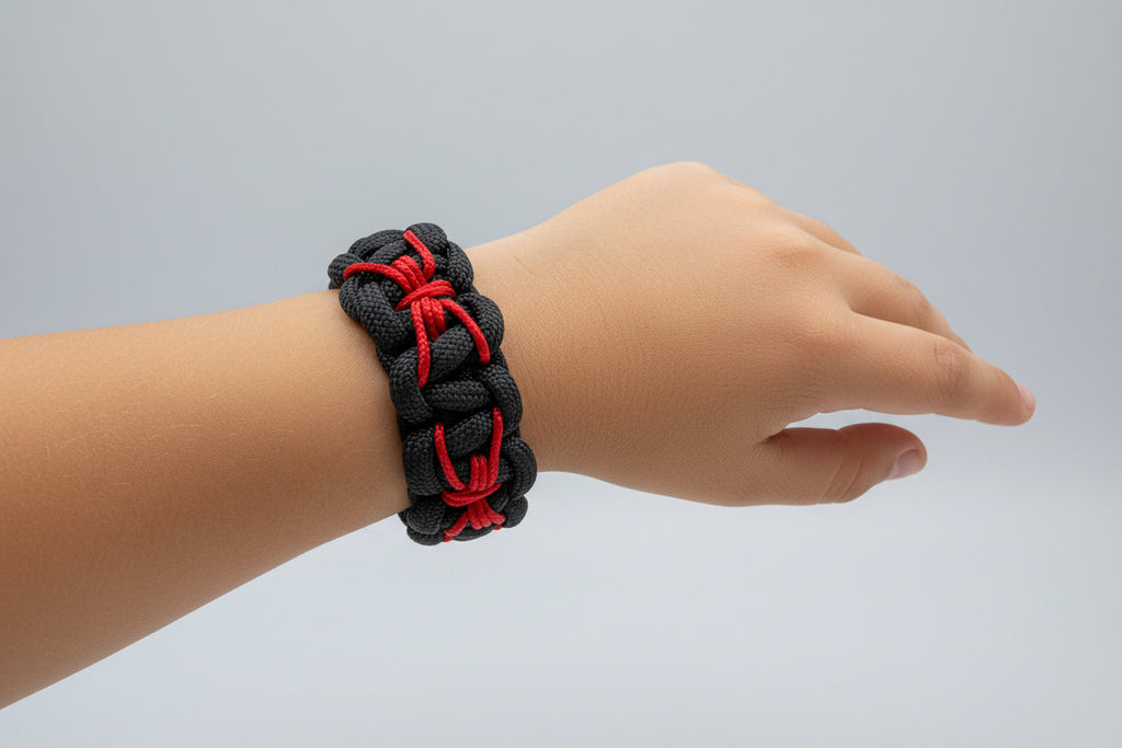 Bracciale Paracord Nero e Rosso Miles Morales - Bambini e Adulti