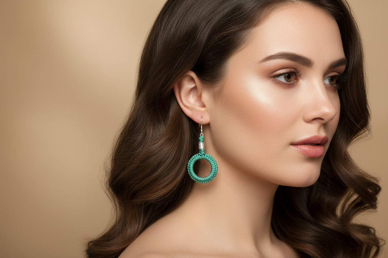 Orecchini Rotondi Micro Paracord - Diametro 2 cm