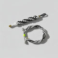 Set bianconero con bracciale in Microcord e portachiavi in Paracord 550