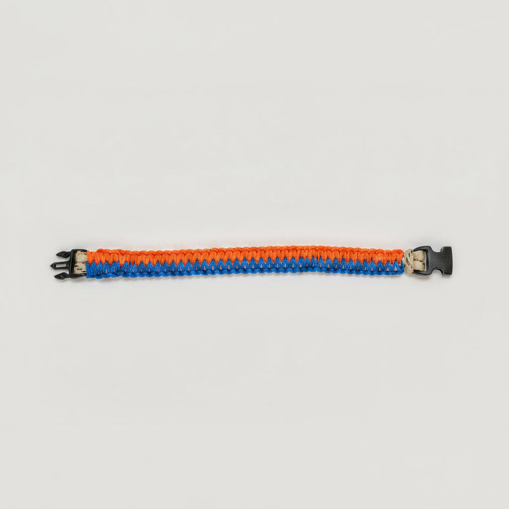 Bracciale Fishtail in Microcord viola e orange neon fatto a mano Urban Kord