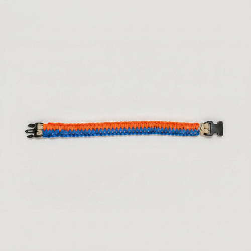 Bracciale Fishtail in Microcord viola e orange neon fatto a mano Urban Kord