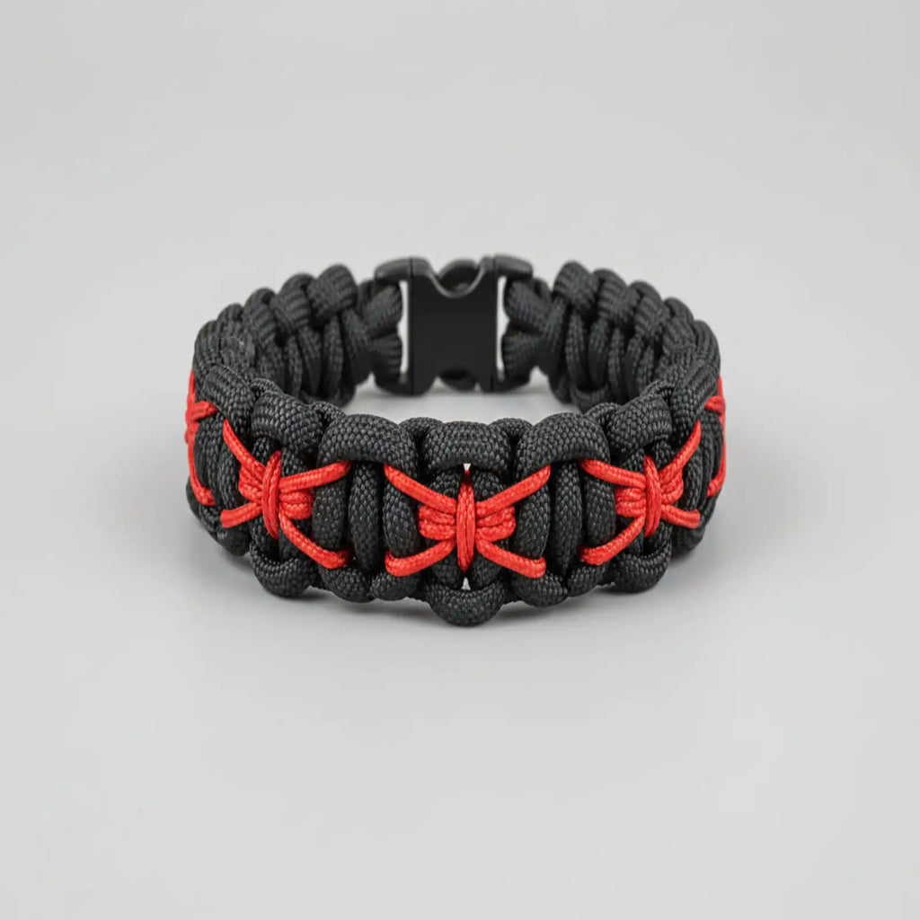 Bracciale in Paracord nero e rosso ispirato a Miles Morales fatto a mano Urban Kord
