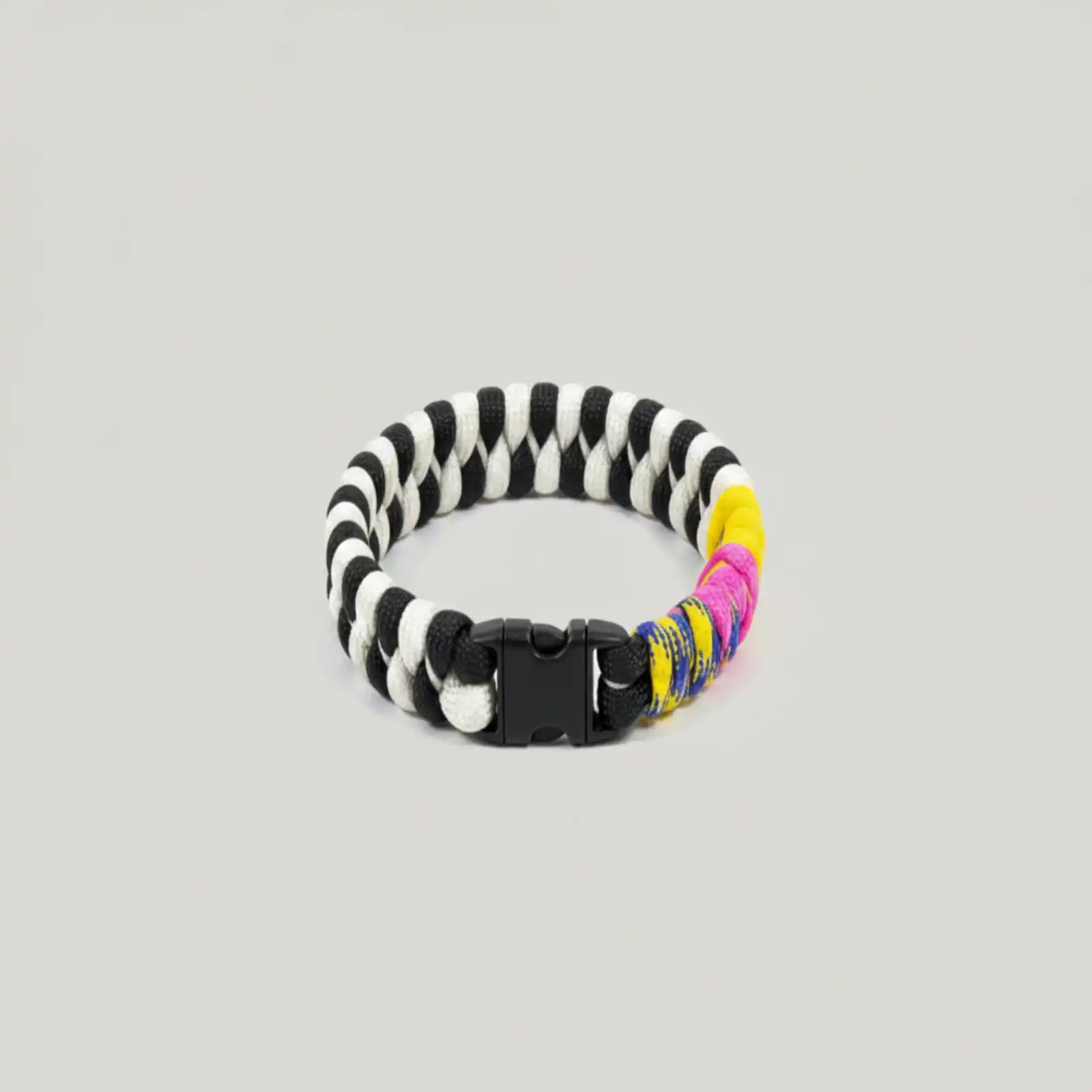 Bracciale Fishtail in Paracord Zebra Neon fatto a mano Urban Kord