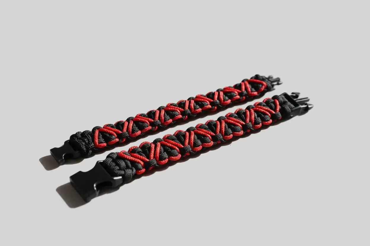 Confronto tra bracciale con cuori in Paracord da 19 mm e 22 mm