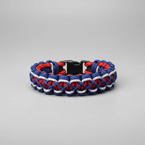 Bracciale in Paracord rosso blu e bianco ispirato a Spider-Man fatto a mano Urban Kord