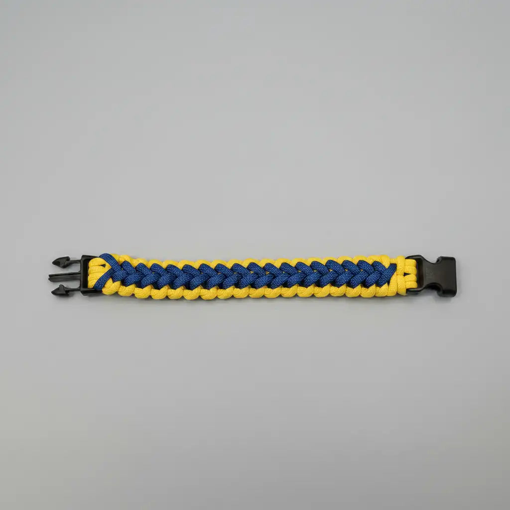 Bracciale Widowmaker in Paracord blu e giallo ispirato alla livrea di Aldo Festante