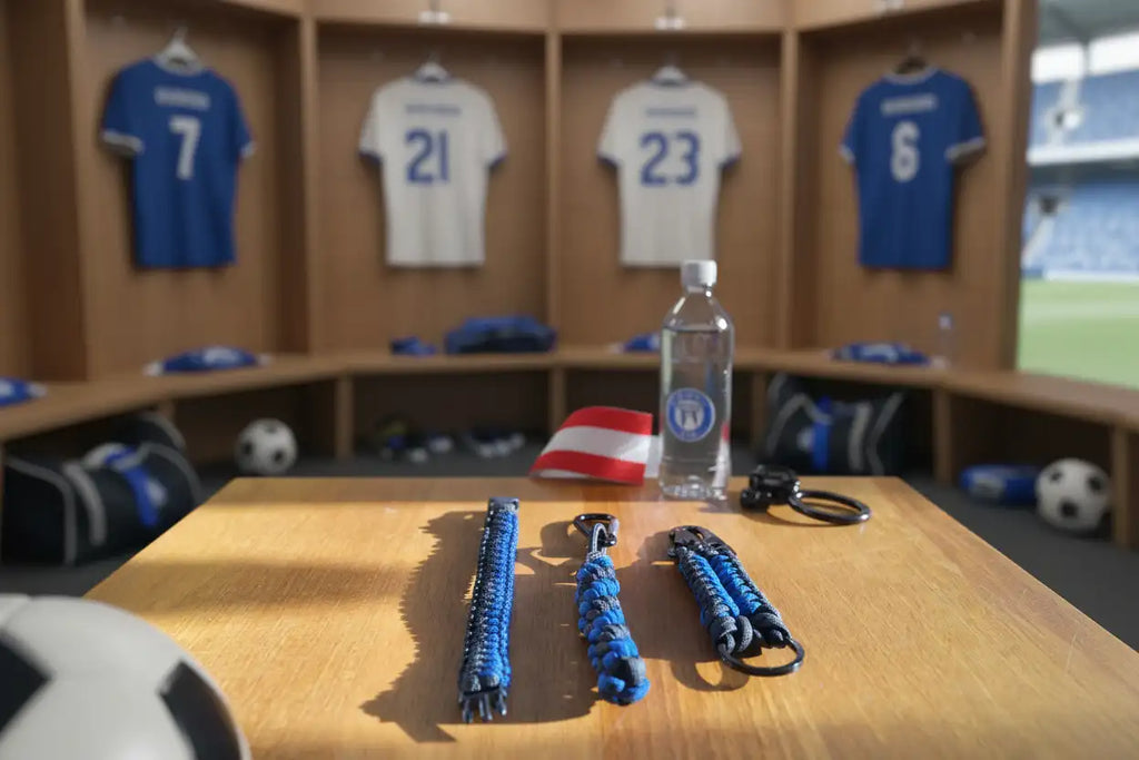 Kit Nerazzurro in Paracord con bracciale e portachiavi in stile lifestyle