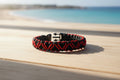 Bracciale Paracord San Valentino - Cuori Nero e Rosso