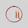 Set con collana twist in Paracord e orecchini pendenti in Microparacord arancione